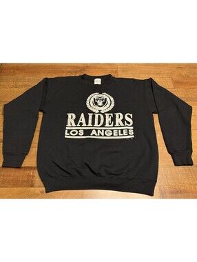 Vintage Los Angeles Raiders Sweatshirt NFL Football Logo 7 Size XL Black 90’s